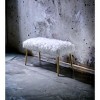 Kumasinova Faux Fur Armless Lounge Bench– Backless, Gold Metal Legs, 5" Padded Seat, Ottoman Bench for Bedroom, End of Bed Bench, Entryway Bench - 2 of 4