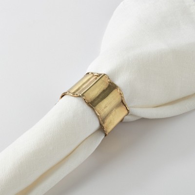 Gold Classic Round Design Napkin Rings Set of 4