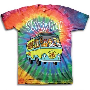 Mens Scooby Doo Throwback Shirt - Scooby Doo, Shaggy, Velma Tee - Throwback Classic T-Shirt (Multicolor Tie Dye, Small) - 1 of 4