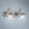 Minka Lavery Industrial Wall Light Sconce Brushed Nickel Hardwired 18 1/2" 2-Light Fixture Clear Glass Shade for Bedroom Bathroom - 2 of 3