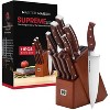 Supreme Series 11-Piece Wood Handle Knife Set in Walnut Block Integrated Sharpener - 2 of 3
