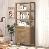 Farmhouse Bookshelves and Bookcases with Doors, 5-Tier Storage Bookshelf-Bookcase, Wooden Shelf Bookshelves with Adjustable Shelves for Living Room - 3 of 4
