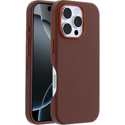 OtterBox SYMMETRY SERIES Cactus Leather Case w/MagSafe for Apple iPhone 16 Pro - Rich Adobe (77-96319) - Certified