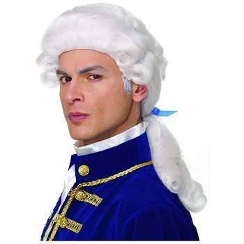Costume Culture by Franco LLC Colonial Duke Men's Costume Wig with Bow - White