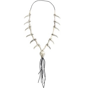 HalloweenCostumes.com   Faux Ivory Necklace W/ Skull Pendant, Yellow - 1 of 2