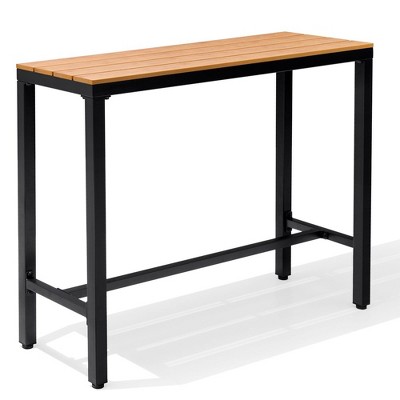 Crestlive Products Outdoor Bar Table Rectangle Patio Counter Height Table High Pub Table with Waterproof Top and Sturdy Metal Frame