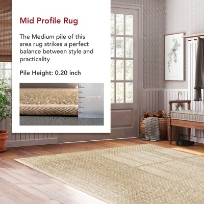 Easy Care Beige Seagrass 8' x 10' Rectangular Area Rug