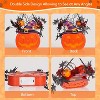 Hachikiko 10 Inch Lighted Halloween Wooden Pumpkin, Maple Leaves/Berries/Witch's Hat for Indoor/Outdoor Decor - 4 of 4