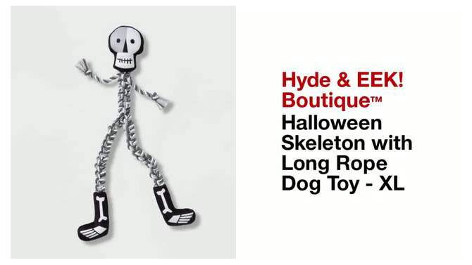 Halloween Skeleton with Long Rope Dog Toy - XL - Hyde &#38; EEK! Boutique&#8482;, 2 of 7, play video