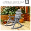 Outdoor Wooden Rocking Chair, Single-Person Adirondack Rocking Patio Chair with Rustic High Back, Slatted Seat and Backrest for Indoor, Garden - 4 of 4