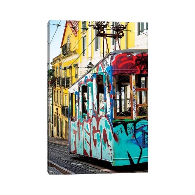 iCanvas Graffiti Tramway Lisbon by Philippe Hugonnard Canvas Print Wall Art