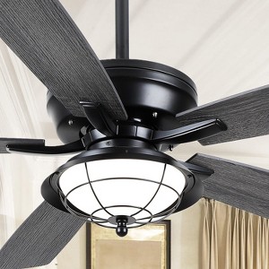 Kviflon 52 Inches Downrod Ceiling Fan with Light,3CCT LED Light,Reversible DC Motor,2 Downrod Inside - 1 of 4