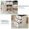 60" Executive L Shaped Desk, Home Office Desk with File Drawers and Storage Cabinet, Corner Computer Desk with Adjustable Side Storage Cabinet - 3 of 4