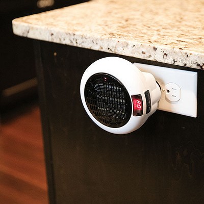 Compact White Plug-in Electric Heater with Thermostat