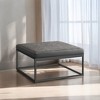 Ottoman Bench, Large Ottoman, Ottoman Coffee Table, Leather Footstool, Reversible Top, Padded Seat, Max. Load 660 lb - 3 of 4