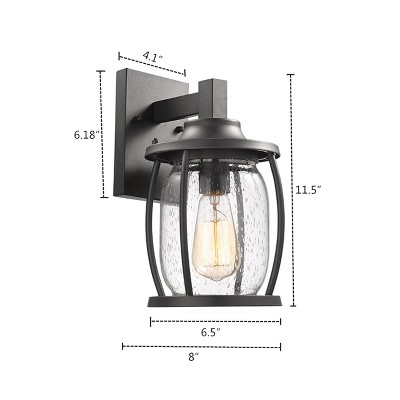 Jackson 12" Black Steel Outdoor Wall Sconce