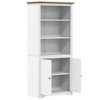vidaXL Bookshelf Storage File Cabinet Shelf with Doors BODO Solid Wood Pine - Brown - 4 of 4