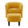 CAVINAS 360° Swivel Chair with Ottoman,Corduroy Upholstery Accent Chair,Bedroom,Modern Comfy Lounge Chair with Cushion,Living Room Furniture - 2 of 4