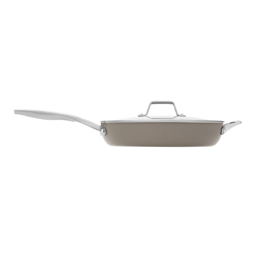Calphalon Premier Ceramic 12" Fry with Cover Mushroom
