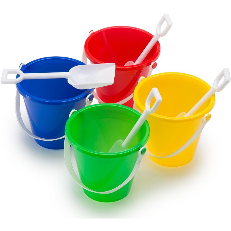 Top Race 5'' Beach Pails Sand Buckets and Shovels - 12 Pack, 5 of 7