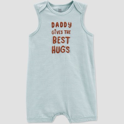 Image of Baby Daddy Hug Sleeveless Romper - Just One You® made by carter's Blue 6M