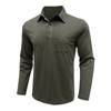 Coolmee Men's Long Sleeve Casual Polo Shirts Collared Contrast Color Golf Shirt with Pocket - 2 of 4