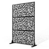 TOAOTBNBO Metal Privacy Screen with Stand, Decorative Privacy Fence Panels with Net Pattern, Outdoor Privacy Screen for Garden, Black - 2 of 4