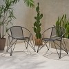 Arm Chairs Set Of 2,Modern Diamond Mesh Arm Chair With Wide Hairpin Legs,Outdoor Armchairs,Arm chairs For Patio,Backyard-Cuddlewood - 3 of 4