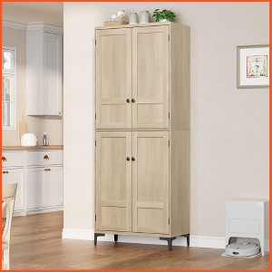 71" Tall Kitchen Pantry Cabinet, 5 Tier Freestanding Food Storage Cabinet with 4 Doors and Adjustable Shelves - 1 of 4