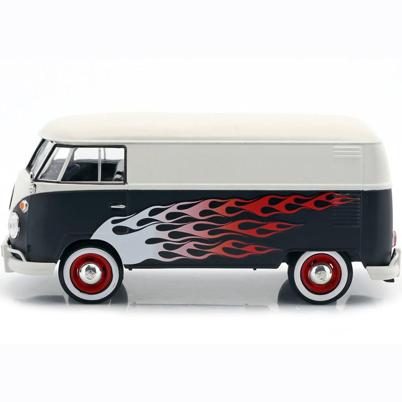 Volkswagen Type 2 (T1) Delivery Van with Flames 1/24 Diecast Car Model by Motormax, 2 of 4