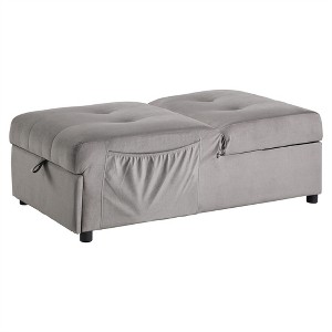 COWLOWN Modern Lift-Top Storage Bench with Pull-Out Bed, Velvet Tufted Multi-Functional Furniture - 1 of 4
