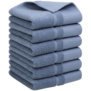 PiccoCasa Bathroom Kitchen Soft 100% Combed Cotton Highly Absorbent Hand Towel Set - 1 of 4