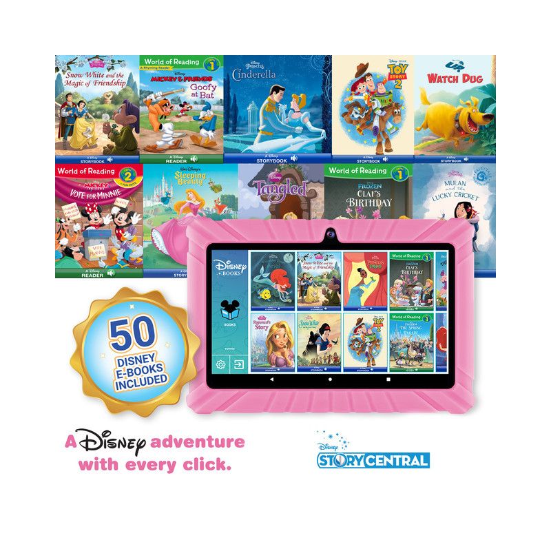 Contixo 7” V8-2 Kids Android 11 Bluetooth Wi-Fi Pro HD Tablet 16GB Featuring 50 Disney eBooks with headphones, 5 of 10