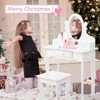 Kids Vanity Set with Mirror, Makeup Table and Stool for Girls, Vanity Desk and Chair with Wood Makeup Playset for 4-9 Girls - 4 of 4