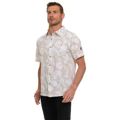 Canada Weather Gear Men's Short Sleeve Button-Up Shirt – Tropical Printed Casual Summer Shirt