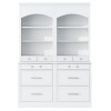 Set of 2 Tall Kitchen Pantry Cabinets with Drawers and Faux Marble Countertop, Freestanding Storage Cupboards for Dining Room-Maison Boucle - 3 of 4