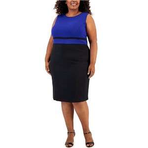Kasper Womens Sleeveless Color Block Sheath Dress - 1 of 1