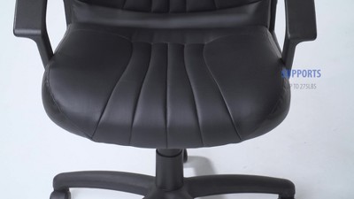 High Back Leather Plus Chair Black - Boss Office Products : Target