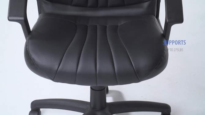 High Back Leather Plus Chair Black - Boss Office Products, 2 of 11, play video