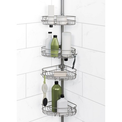 simplehuman stainless steel 9 ft. tension shower caddy organizer