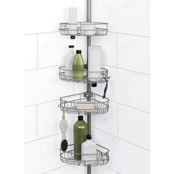 Hirise Four Corner Standing Shower Caddy With 9' Tension Pole Rust