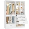 Besiost Set of 2 Freestanding Closet System with 4 Drawers, Walk-In Wardrobe Organizer with Hanging Rod, White - 2 of 4