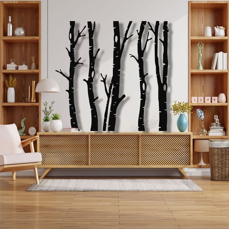 Sussexhome 5 Dry Tree Metal Wall Decor for Home and Outside - Wall-Mounted Geometric Wall Art Decor - Drop Shadow 3D Effect Wall Decoration, 2 of 5