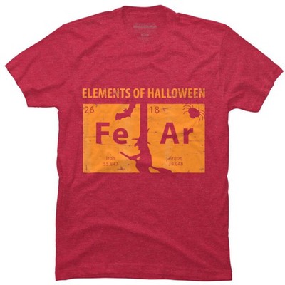 Men's Design By Humans Elements Of Halloween Tee (FeAr) Periodically By Luckyst T-Shirt
