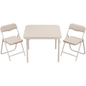 Acekool 3-Piece Folding Table and Chairs Set, Portable Kids Table with Soft Cushion Seats, No Assembly - 1 of 4