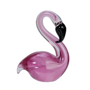 Beachcombers Sitting Flamingo Glass Art - 1 of 2