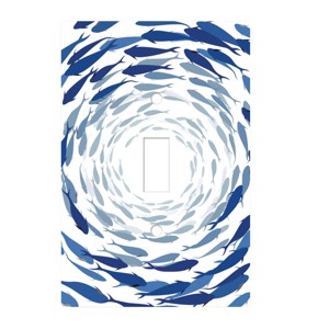 RightSide Designs Azure Fish School Single Toggle  Switchplate - 1 of 3