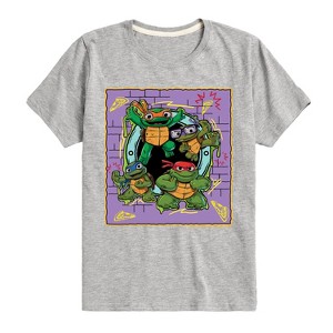 Boys' - Teenage Mutant Ninja Turtles Mutant Mayhem - Mini Badge Short Sleeve Graphic T-Shirt - 1 of 4
