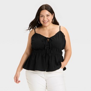 Women's Ruched Tank Top - Ava & Viv™ - 1 of 3