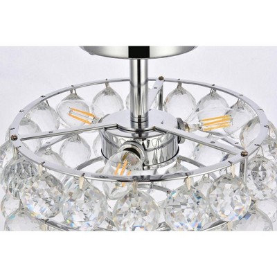 Savannah 12" Chrome Flush Mount with Crystal Accents